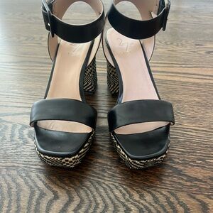 Black Leather Platform Sandals